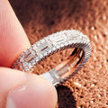 Fashion Full Zircon Stackable Single Ring For Women, Simple Geometric Inlaid Finger Jewelry view 3
