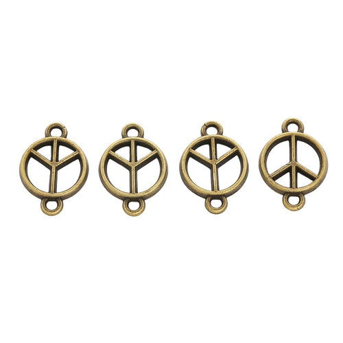 Zinc Alloy Peace Sign Charm Pendant No.934396 for DIY Necklace Bracelet Jewelry Making