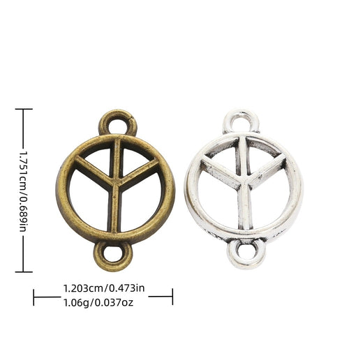 Zinc Alloy Peace Sign Charm Pendant No.934396 for DIY Necklace Bracelet Jewelry Making