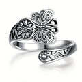 Bohemian Butterfly Relief Open Ring For Women, Adjustable Exotic Vintage Statement Jewelry view 1