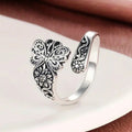 Bohemian Butterfly Relief Open Ring For Women, Adjustable Exotic Vintage Statement Jewelry view 2