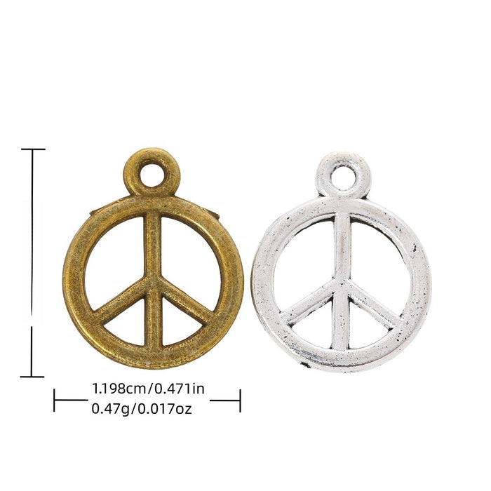 Zinc Alloy Peace Sign Charm Pendant No.846161 for DIY Necklace Bracelet Jewelry Making