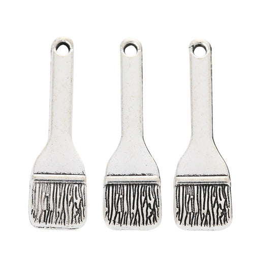 DIY Vintage Zinc Alloy Brush Tool Charm Pendant Jewelry Accessory For Bracelets And Necklaces