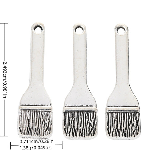 DIY Vintage Zinc Alloy Brush Tool Charm Pendant Jewelry Accessory For Bracelets And Necklaces