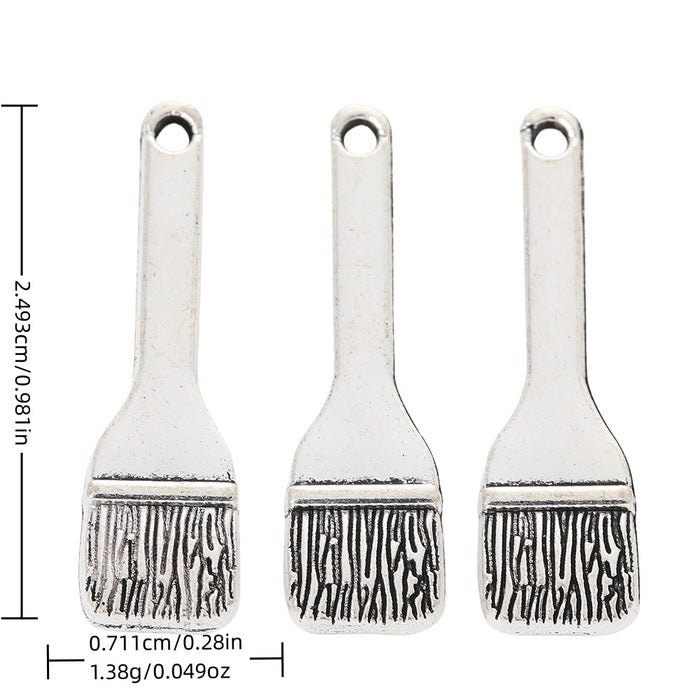 DIY Vintage Zinc Alloy Brush Tool Charm Pendant Jewelry Accessory For Bracelets And Necklaces