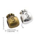 DIY Vintage Alloy Dollar Money Bag Large Hole Beads For European Bracelet Necklace Jewelry view 1