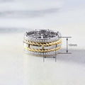 Two Tone Electroplated Metal Simple Band Ring, Unisex Daily Fashion Niche Personality Jewelry view 4