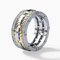 Two Tone Electroplated Metal Simple Band Ring, Unisex Daily Fashion Niche Personality Jewelry view 6