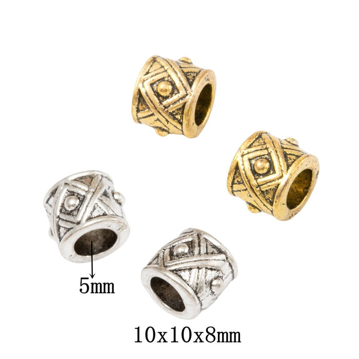 Vintage Alloy Large Hole Beads For DIY Handmade European Bracelet And Necklace Jewelry