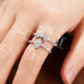 Sweet Double Layer Marquise Ring For Women, Shiny Delicate Korean Style Fashion Jewelry view 4
