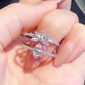 Sweet Double Layer Marquise Ring For Women, Shiny Delicate Korean Style Fashion Jewelry view 1
