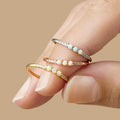 Women's Minimalist Geometric Faux Opal Tail Ring, Simple Fashion Jewelry For Daily Wear view 1