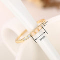 Women's Minimalist Geometric Faux Opal Tail Ring, Simple Fashion Jewelry For Daily Wear view 4