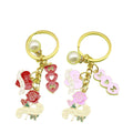 Zinc Alloy Enamel Heart Letter Flower Pearl Keychain Mother's Day Gift view 5