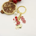Zinc Alloy Enamel Heart Letter Flower Pearl Keychain Mother's Day Gift view 6