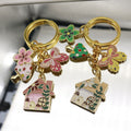 Metal House Flower Mushroom Keychain Cute Bag Charm view 3