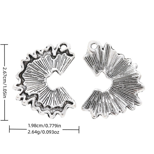 Antique Silver Zinc Alloy Pencil Shavings Charm Pendant for DIY Necklace Bracelet Jewelry Making