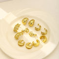 European American Light Luxury Stainless Steel Geometric Stud Earrings For Women Vintage Metal Jewelry view 1