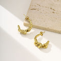 European American Light Luxury Stainless Steel Geometric Stud Earrings For Women Vintage Metal Jewelry view 4