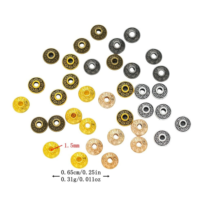 DIY Vintage Alloy Spacer Beads For Handmade Bracelet Making Perforated Jewelry Findings