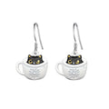 Cute Women's Dangle Earrings With Cat And Coffee Theme For Sweet Korean Style Outfits view 5