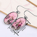Vintage Metal Drop Earrings For Women, Pink Faux Texture Lady Alloy Sticker Style Ear Jewelry view 4