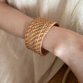 Handmade Woven Rattan Bangle Bohemian Ethnic Vintage Round Fashion Jewelry view 3