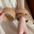 Handmade Woven Rattan Bangle Bohemian Ethnic Vintage Round Fashion Jewelry view 1