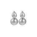 Luxury Smooth Metal Oval Teardrop Geometric Statement Stud Earrings For Women Elegant Alloy Drop Earrings view 5