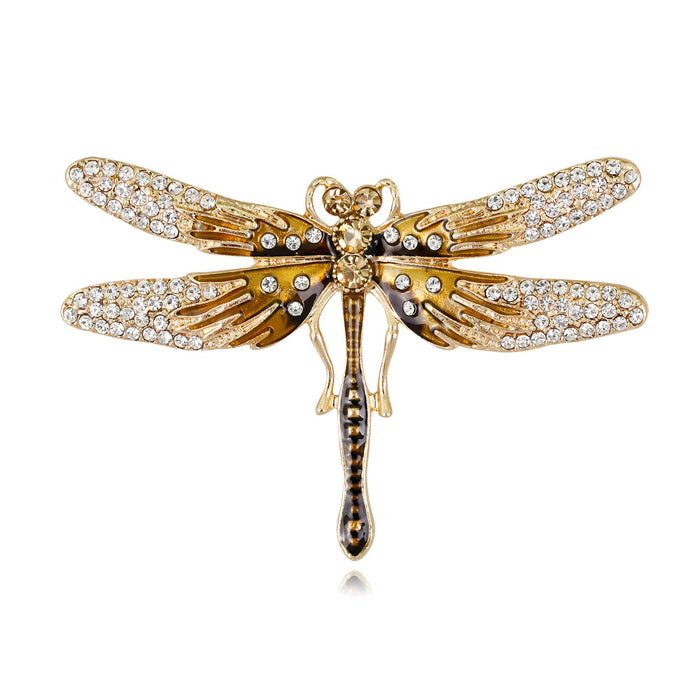 Gold Tone Silver Tone Dragonfly Enamel Two Designs Metal Brooch Pin