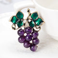 Green Purple Grape Metal Brooch Pin for Jackets and Lapels view 3