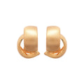 Irregular Brushed Metal C Shape Stud Earrings With Silver Posts European Minimalist Geometric Style view 5