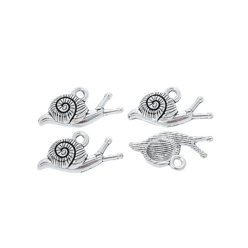 Antique Silver Zinc Alloy Snail Charm Pendant No.764968 for DIY Necklace Bracelet Jewelry Making