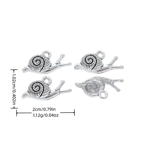Antique Silver Zinc Alloy Snail Charm Pendant No.764968 for DIY Necklace Bracelet Jewelry Making