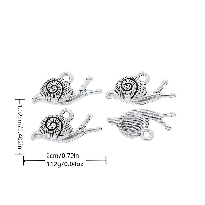 Antique Silver Zinc Alloy Snail Charm Pendant No.764968 for DIY Necklace Bracelet Jewelry Making