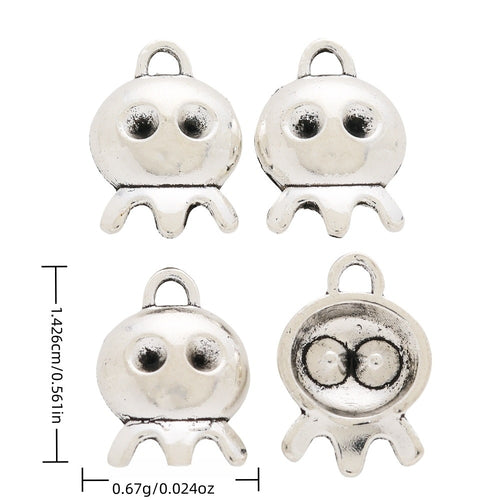 Antique Silver Zinc Alloy Octopus Charm Pendant No.604126 for DIY Necklace Bracelet Jewelry Making
