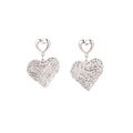 Elegant Silver Alloy Hollow Heart Pendant Drop Earrings Vintage Luxury Openwork Dangle Earrings view 5