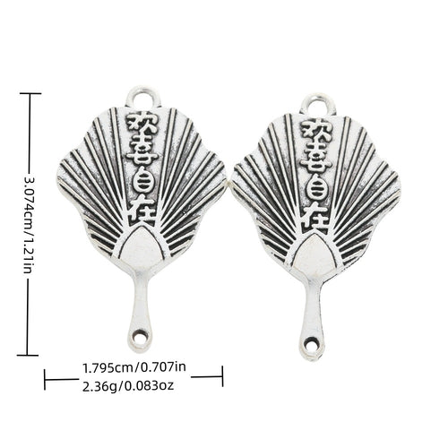 Vintage Zinc Alloy Letter Fan Pendant Charms DIY Jewelry Accessories For Bracelets Necklaces