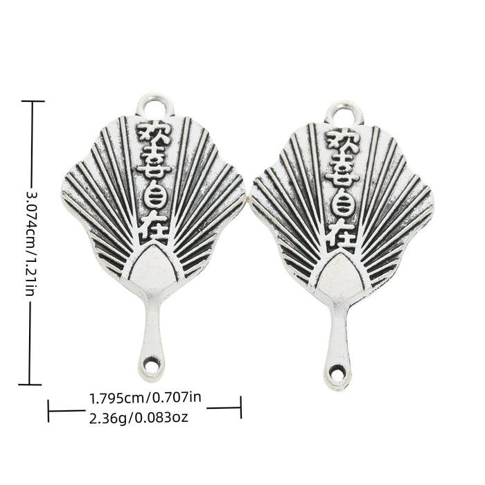 Vintage Zinc Alloy Letter Fan Pendant Charms DIY Jewelry Accessories For Bracelets Necklaces