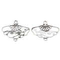 Vintage Zinc Alloy Double Bail Fan Pendant Charms DIY Jewelry Accessories For Bracelets view 2
