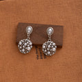 Elegant French Pearl Geometric Lattice Alloy Drop Stud Earrings For Women Luxury Statement Earrings view 4