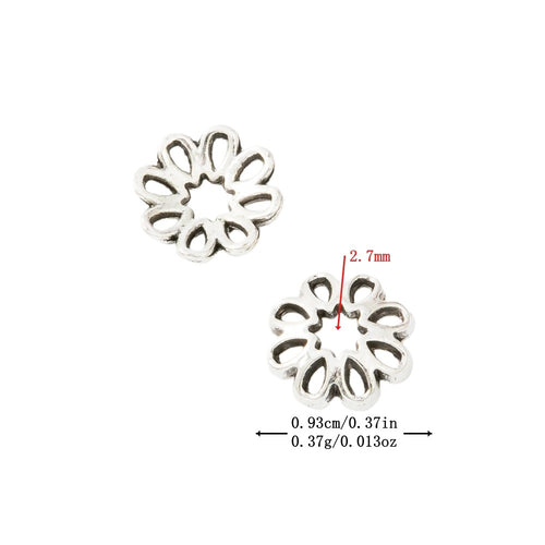 Antique Silver Zinc Alloy Flower Cap Jewelry Findings Accessories for DIY Jewelry Making – Silver