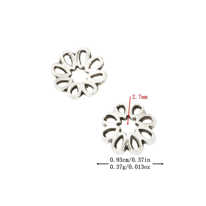 Antique Silver Zinc Alloy Flower Cap Jewelry Findings Accessories for DIY Jewelry Making – Silver