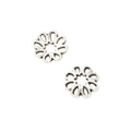 Antique Silver Zinc Alloy Flower Cap Jewelry Findings Accessories for DIY Jewelry Making – Silver view 2