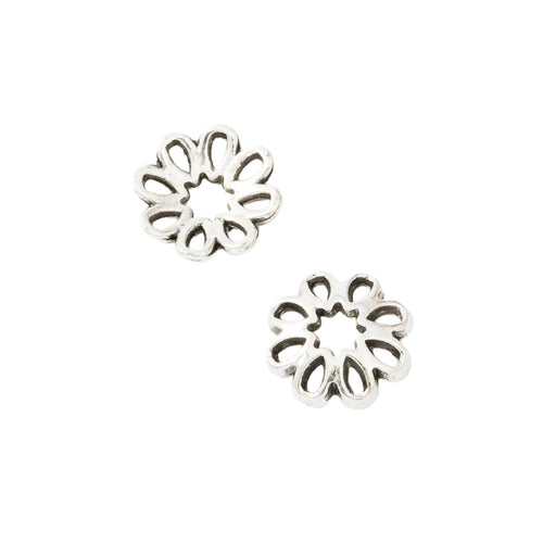Antique Silver Zinc Alloy Flower Cap Jewelry Findings Accessories for DIY Jewelry Making – Silver