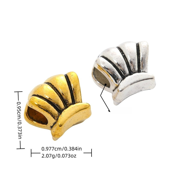 DIY Vintage Alloy Shell Large Hole Beads Jewelry Findings For European Bracelets Necklaces