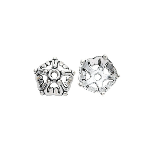 Antique Silver Zinc Alloy Flower Cap Jewelry Findings Accessories for DIY Jewelry Making