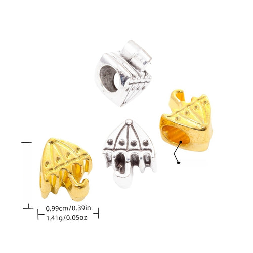 Vintage Alloy Umbrella Large Hole Beads For DIY European Bracelets And Necklaces