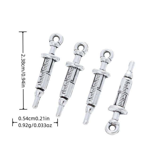 DIY Vintage Zinc Alloy Syringe Injection Pendant Charm For Handmade Jewelry Accessories