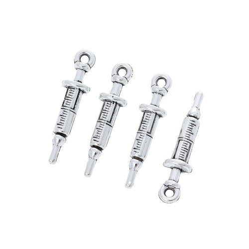 DIY Vintage Zinc Alloy Syringe Injection Pendant Charm For Handmade Jewelry Accessories